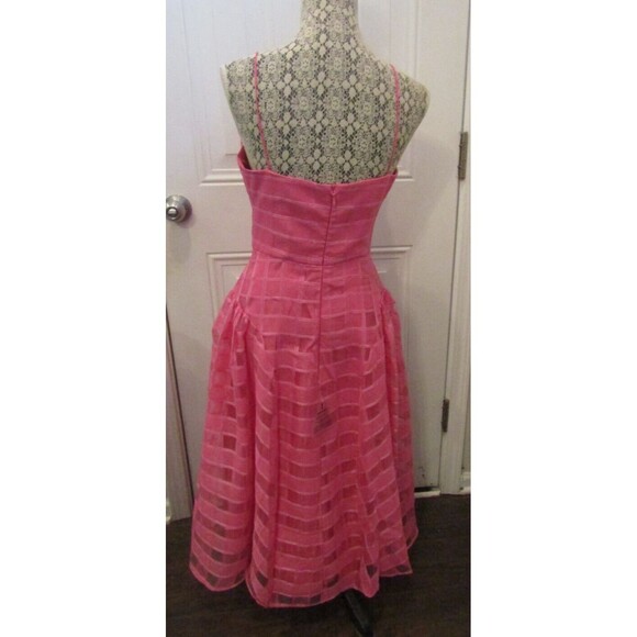Black by Bariano Kora Midi Dress NWT V Neck Aline Barbie Pink Retail $247 Size 6 - Picture 7 of 11